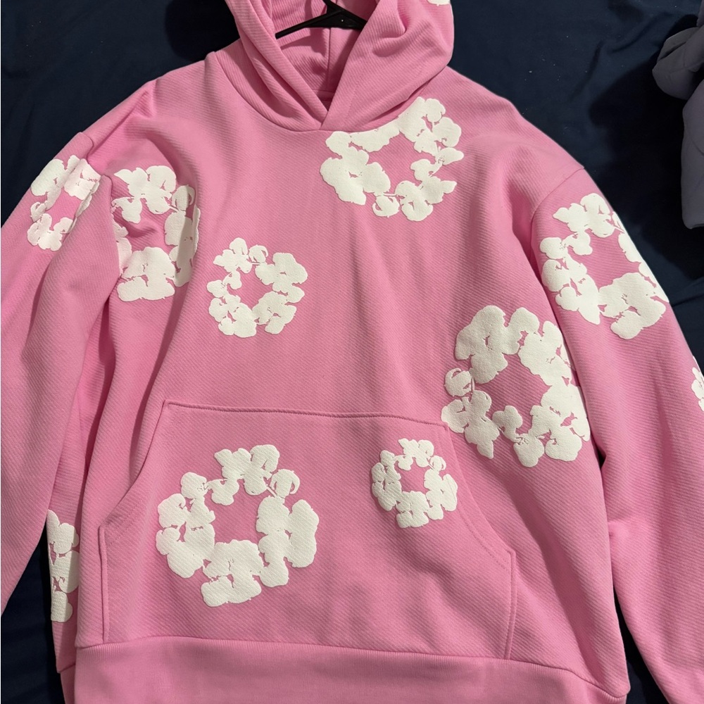 Denim Tears Hoodie Pink Size XL